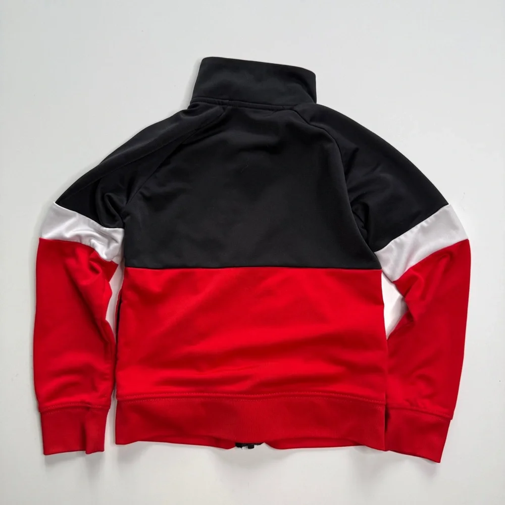NIKE Full Zip Track Jacket Colorblock Black Red Kids Size 5/S (4-5‎ Years Old)